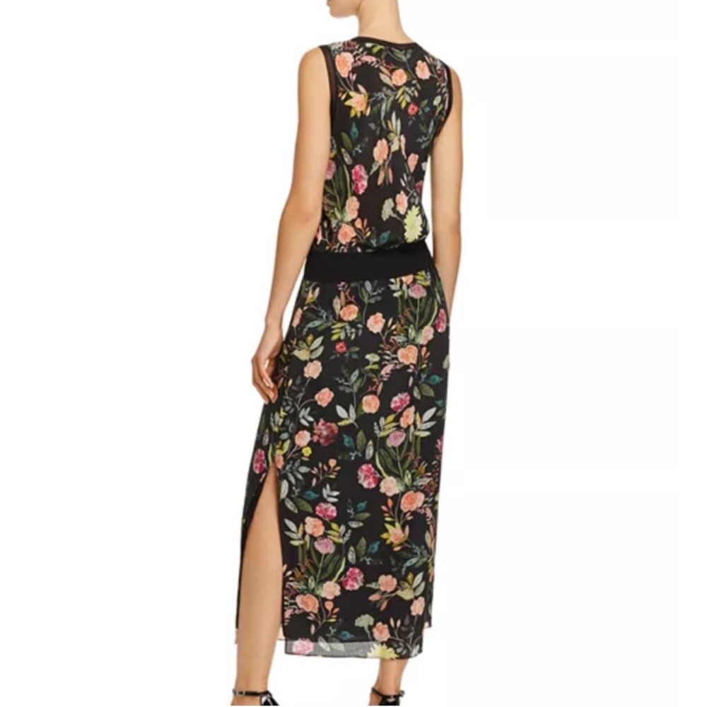 Theory Silk Combo Floral Dress Size Medium - Picture 5 of 12